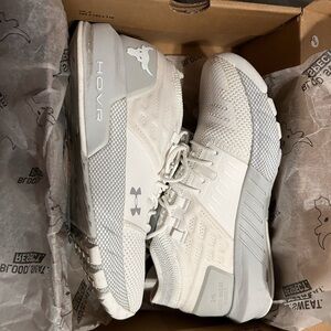 White Dwayne Johnson Under Armour shoes size 8